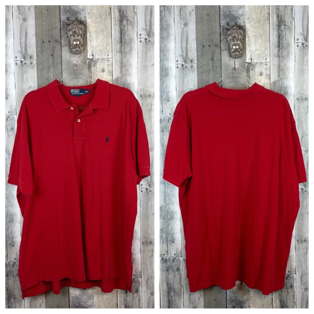 Ralph Lauren The Iconic Classic Fit Mesh Polo in Red Size XXL.